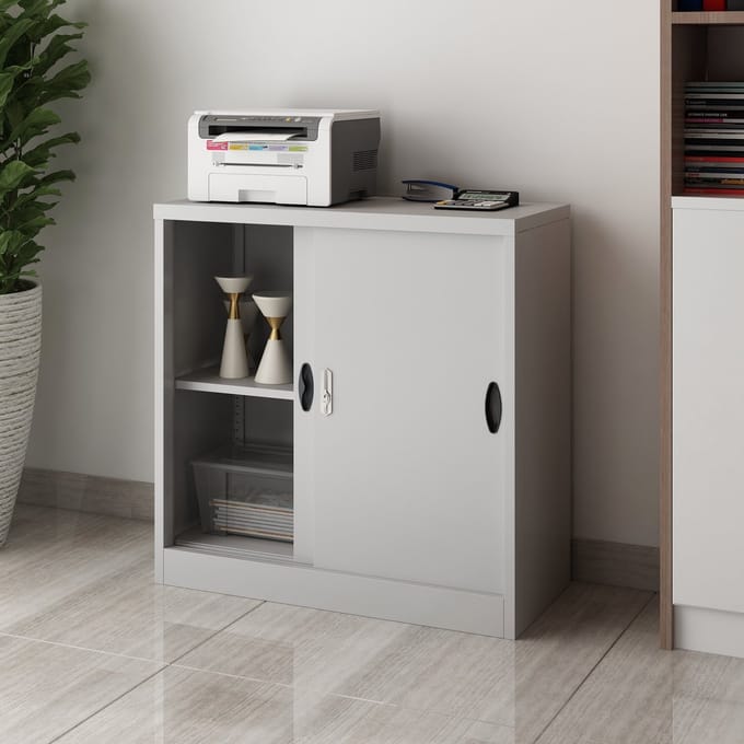 Lockerkast Rieti bureaukast 90x40x90 cm lichtgrijs