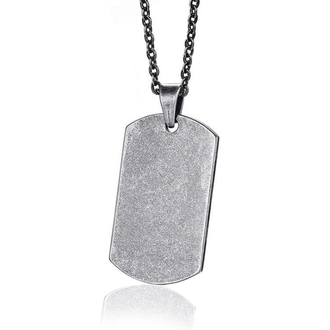 Vintage Dogtag kettinghanger met Jasseron ketting