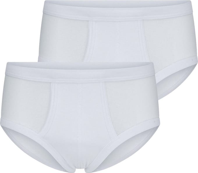 Heren slips 2-pak Briljant - elastisch katoen - M - Wit