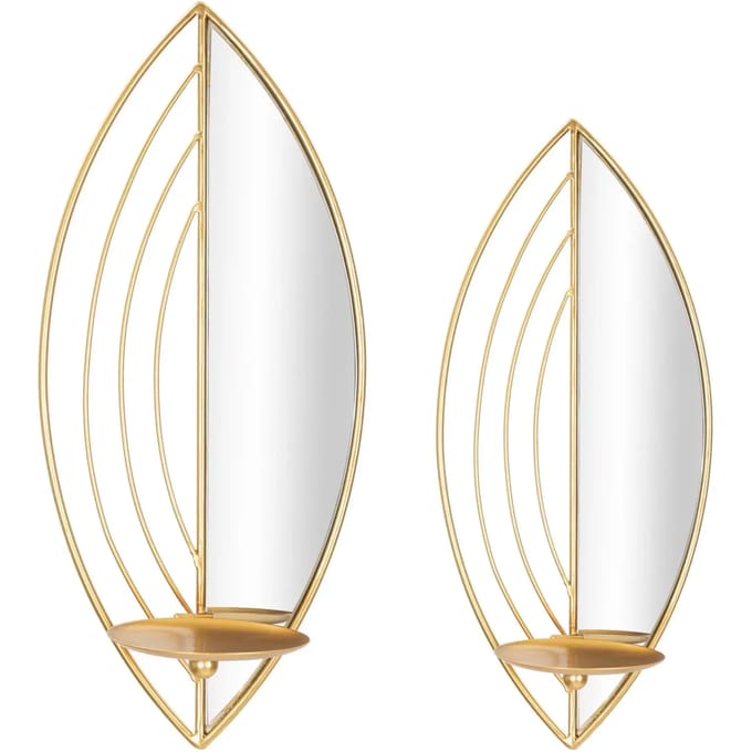 Wandkandelaar Leaf Candle Holder Set 2 Pcs 18×13×41 cm