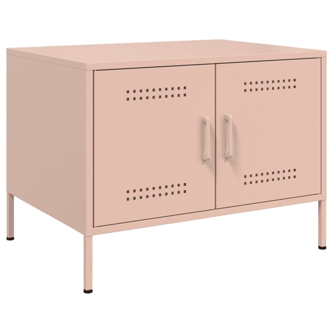 vidaXL - Salontafel - 68x50x50,5 - cm - staal - roze