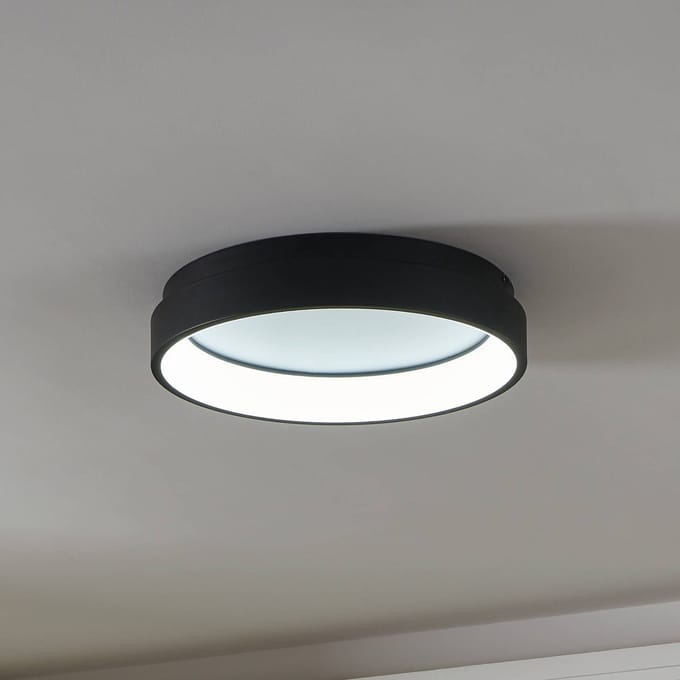 EGLO connect.z Marghera-Z Smart Plafondlamp - Ø 60 cm - Zwart/Wit - Instelbaar RGB & wit licht - Dimbaar - Zigbee