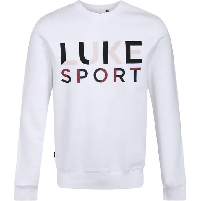 Luke Sweatshirt met letters voor heren (Wit, Zwart)