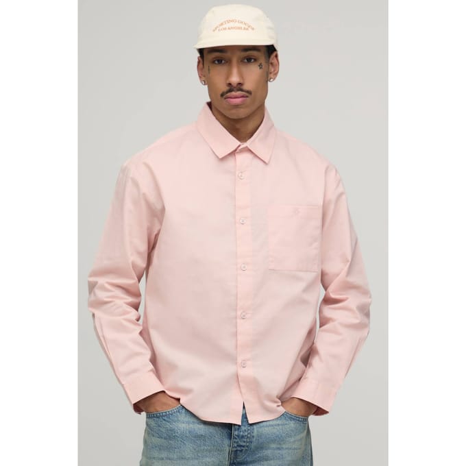 Oversized Fit Oxford Overhemd | Peach | Size Small