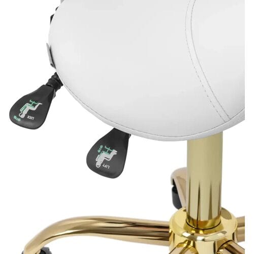 physa Zadelstoel - 51 - 65 cm - 150 kg - wit/goud 10040831