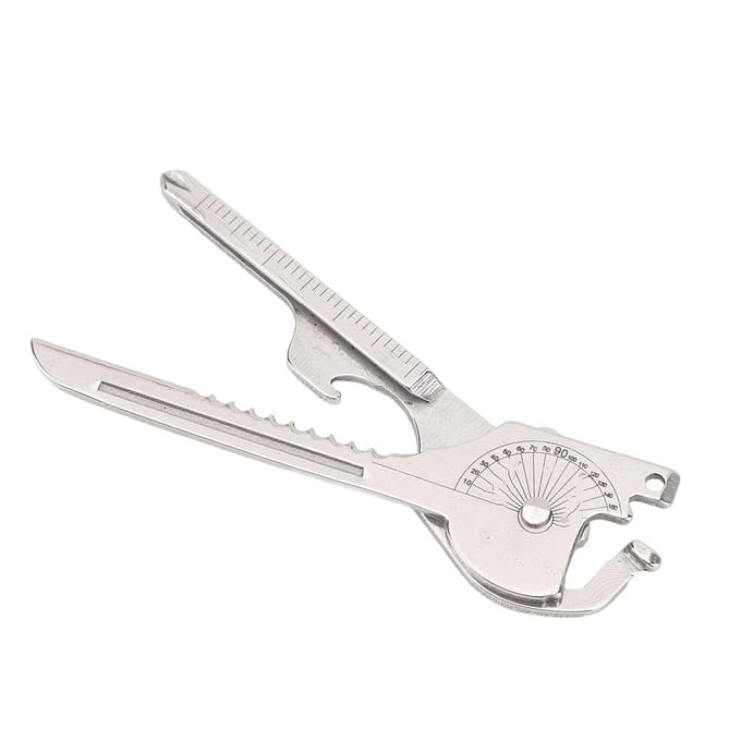 Sleutelhanger Multitool 8 in 1 Roestvrij Staal Schroevendraaier Flesopener Zak Multitool met Sleutelhanger white
