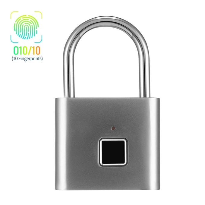 Cadenas intelligent à empreintes digitales, petite taille, pour armoire, Mini serrure à empreintes digitales argenté