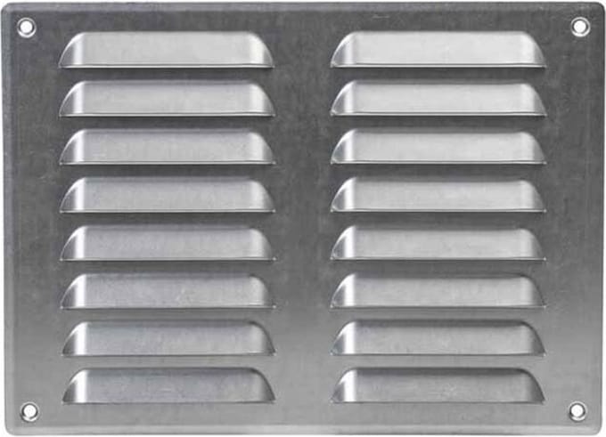 Metalen ventilatierooster vierkant 260x190 mm zink - MR2619Zn