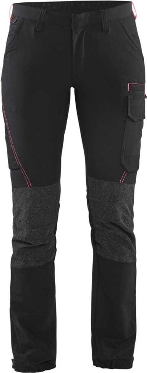 Blaklader Dames Service werkbroek 4-weg stretch 7122-1645 - Zwart/Rood - C40