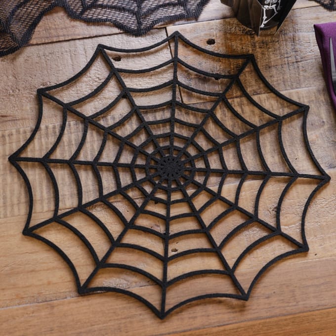 Ginger Ray - Ginger Ray - Placemat PVC Spider (4 stuks) - Halloween - Halloween Decoratie - Halloween Versiering