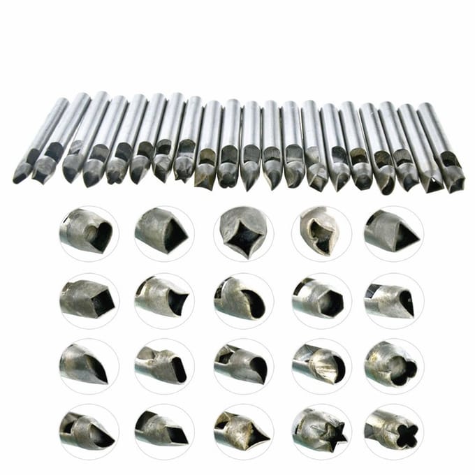 Set van 20 Leer Stanzen Handgereedschap voor Ambachten en Decoratie