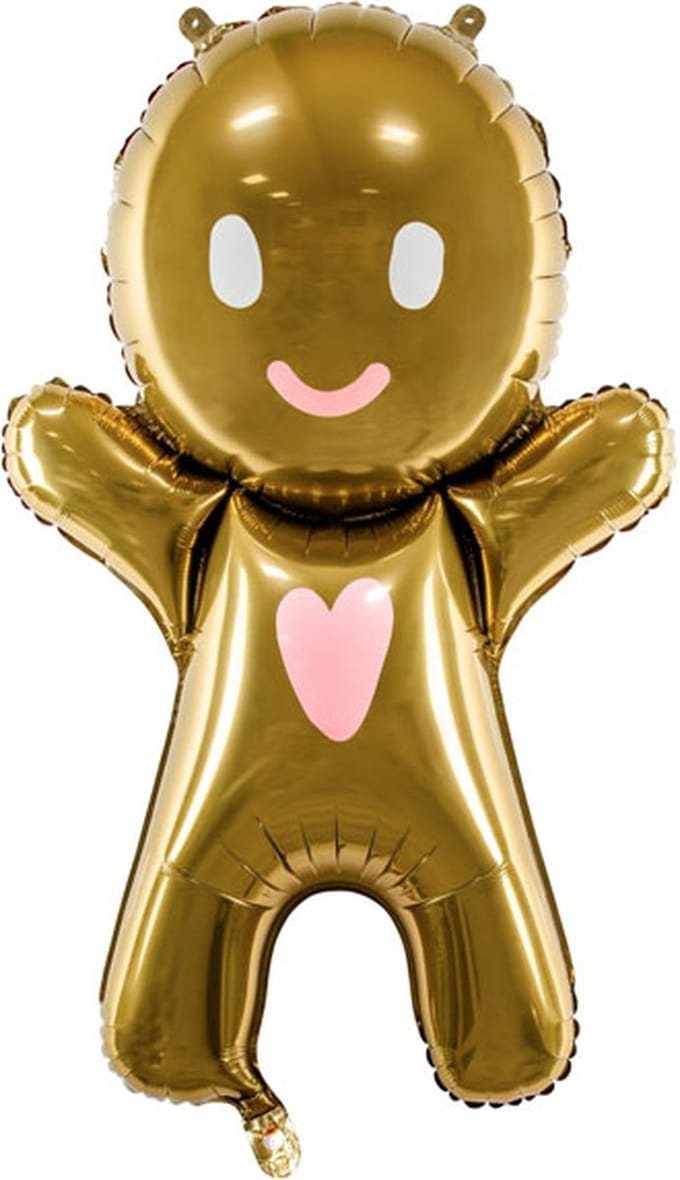Partydeco - Folieballon Gingerbread Poppetje 58 x 86 cm