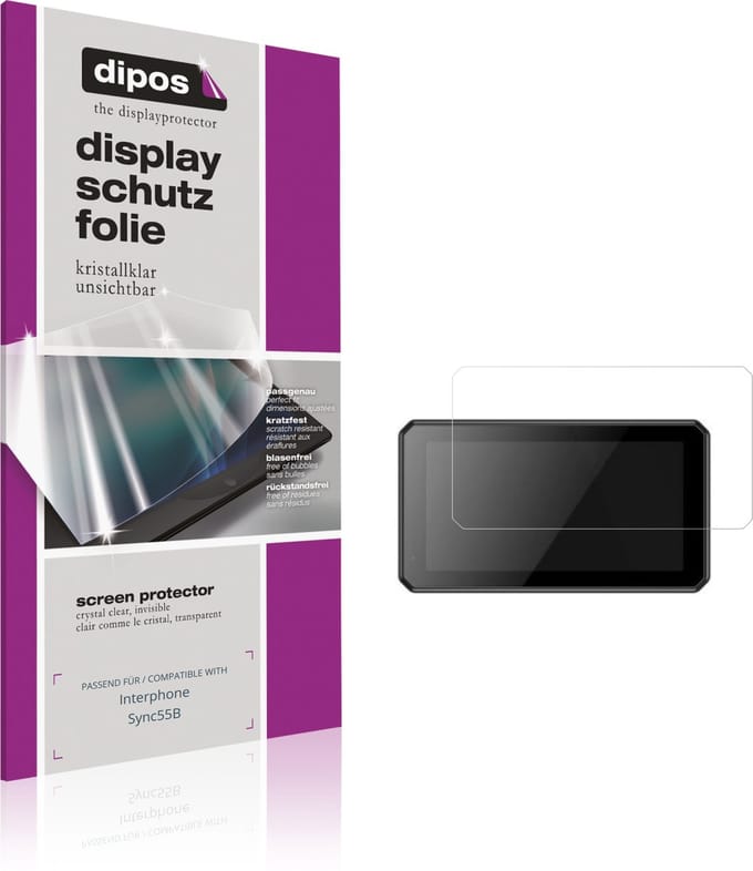 dipos – 2x Beschermfolie geschikt voor Interphone Sync55B | Krasbestendige & heldere Screenprotector Ultra-Thin
