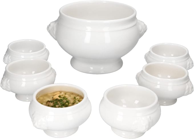 MamboCat 7-delige set terrine leeuwenkop Leo 2L + 6x 0,25L