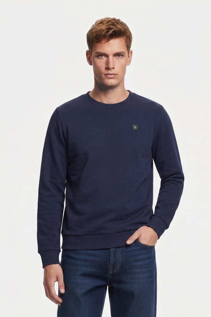 No Excess Sweater Crewneck Deep Blue Größe: M | Pullover Outlet | Herren | Blau
