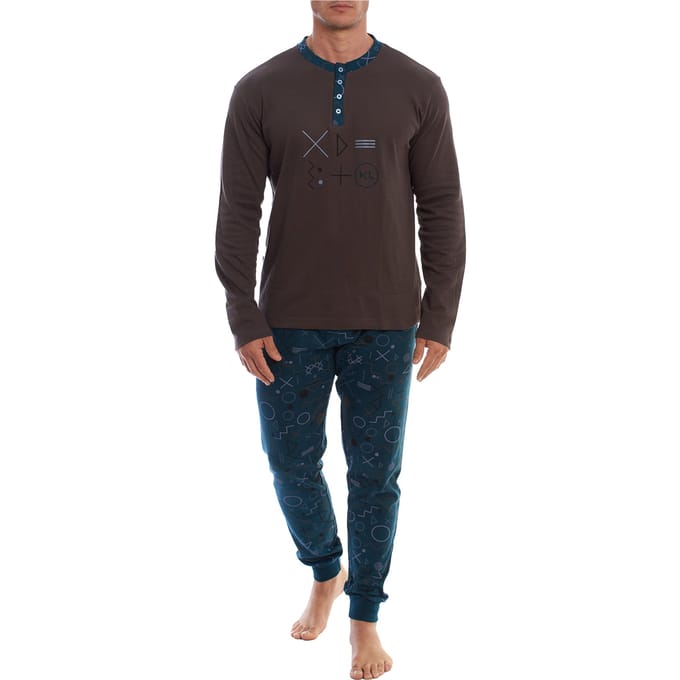 KLP4 Heren Lange Mouw Winterpyjama