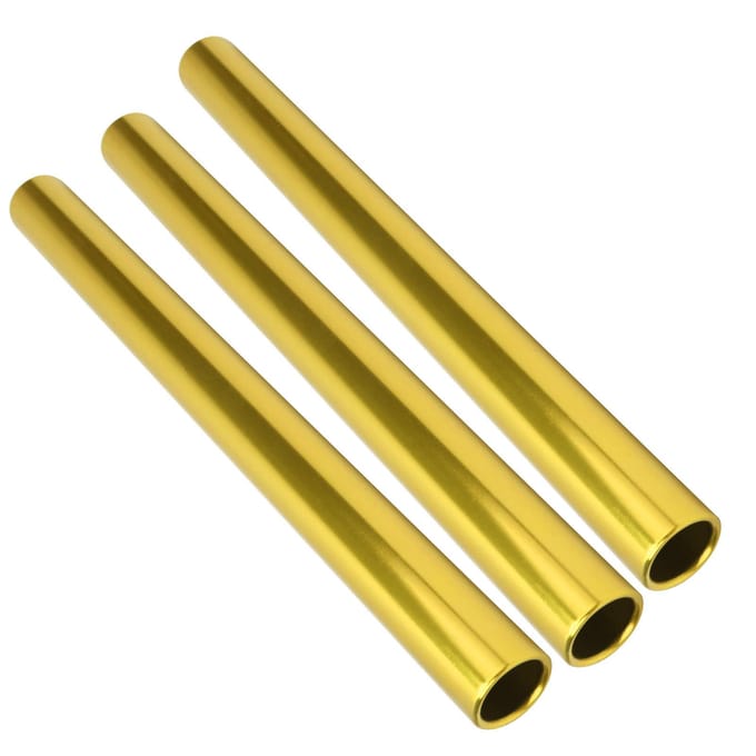 3 stuks Aluminiumlegering Galvaniseren Estafettestokken Atletiek Sprint Wedstrijd Stokken Goud goud