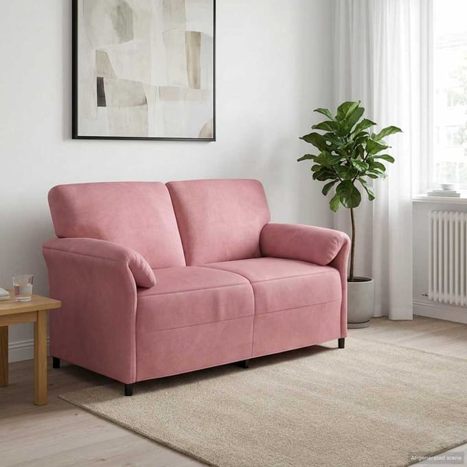 vidaXL - 2-Zits - Sofa - Roze - 158 - x - 83 - x - 95 - cm - Fluweel