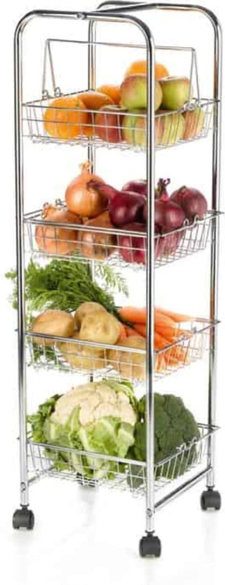 KitchenCraft Chrome Plated Four Tier Trolley
