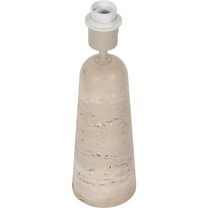 Travino tafellamp van travertin 36cm hoogte, crèmekleurig strijkijzersnoer, E27 fitting - Anne Light Home