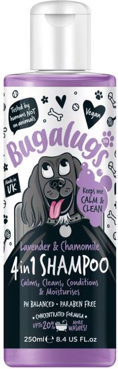 Bugalugs - 4-in-1 Hondenshampoo lavendel & kamille - Alle vachttypes - Kalmerend - Vegan - 250 ml