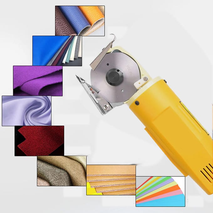 YJ-70 Handheld Elektrische Schaar Stof Stof Draagbare Snijmachine Naaiaccessoire yellow