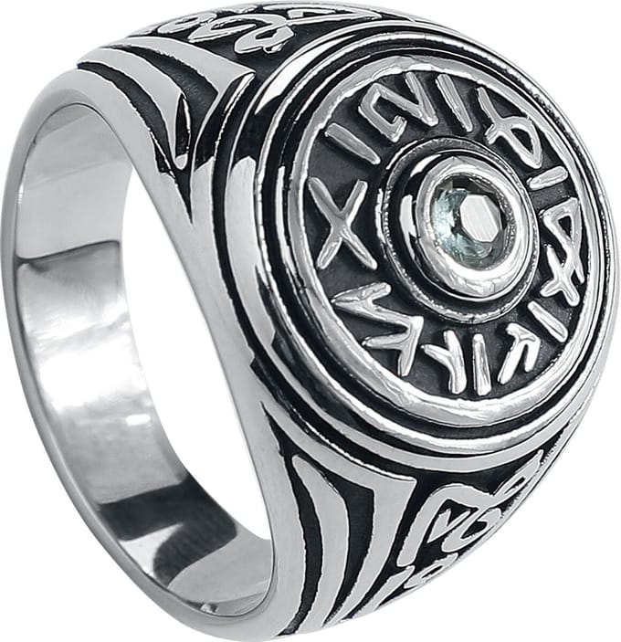 etNox Ring - Secret Signs - voor Vrouwen - zilverkleurig