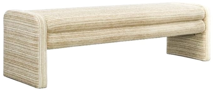 Bronx71® Eetkamerbank Ravi chenille beige/taupe 160 cm - eettafelbank - eetbank