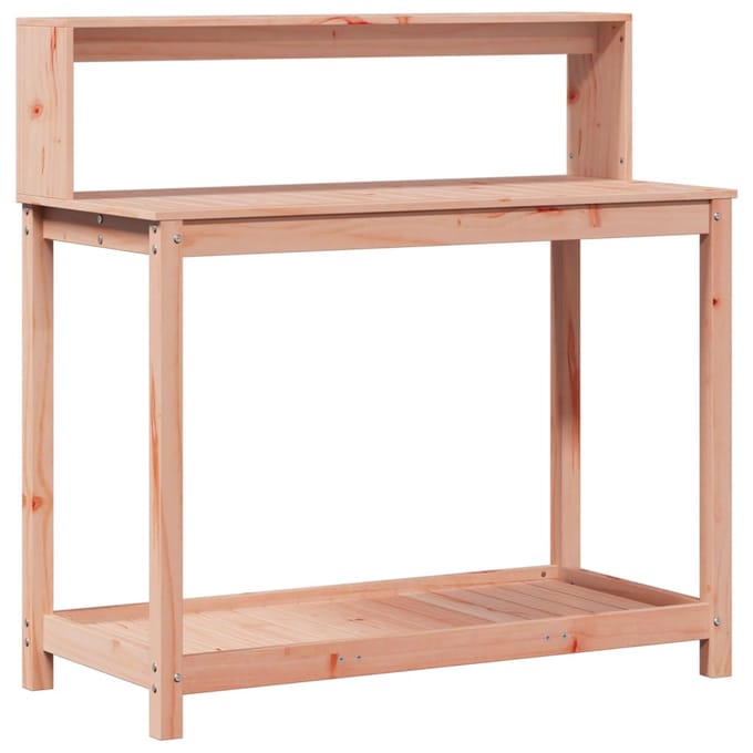 vidaXL - Oppottafel - met - schappen - 108x50x109,5 - cm - massief - douglashout