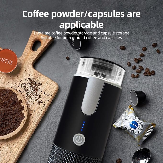 Draagbare elektrische espressomachines 6oz Single Serve Mini-koffiezetapparaat met kopje koffie zwart