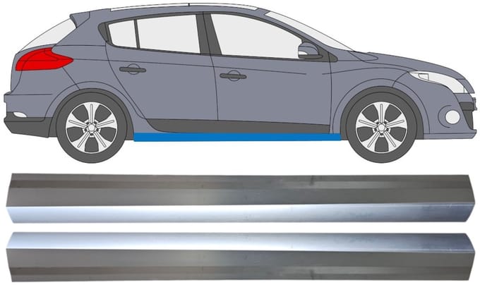 Reparatie dorpel voor Renault Megane III 2008-2016 / Links + Rechts / Set