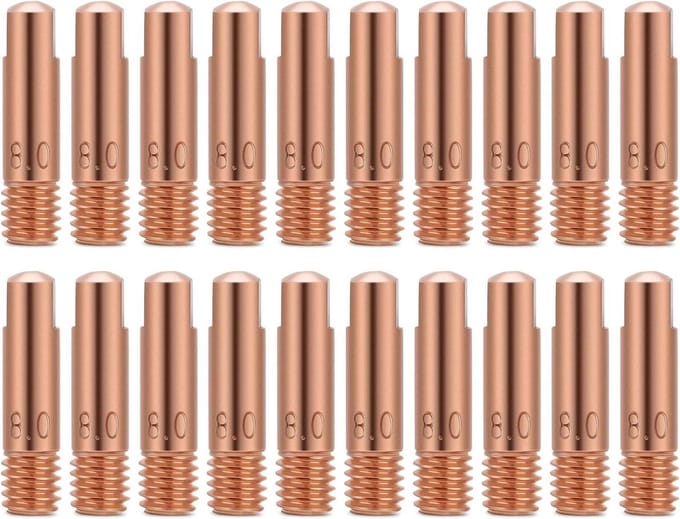 20 stuks Koperen Lastips voor MIG/MAG Lasbrander (0.8 mm) - Laskop Accessoires - Lasbenodigdheden