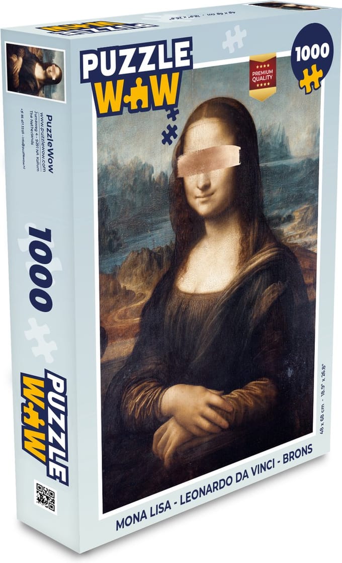 Puzzel Mona Lisa - Leonardo da Vinci - Brons - Legpuzzel - Puzzel 1000 stukjes volwassenen