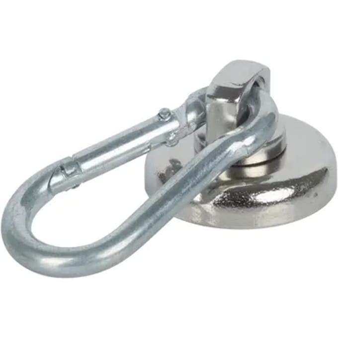 Fix-o-moll Magneet Met Haak - Draaibare Karabijnhaak - Neodymium - Diameter 25mm