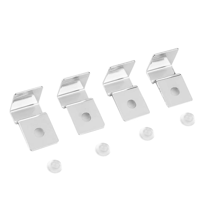 4 Pièces Support d'Aquarium en Acier Inoxydable Clip pour Couvercle en Verre d'Aquarium 5mm white