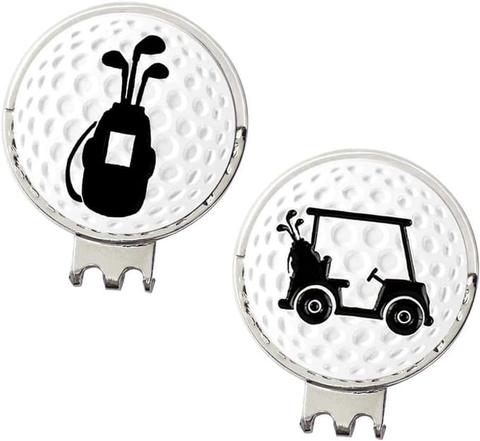 Set van 2 Golfbalmarkers met Hat Clip en Poker Chip - Golf Accessoires