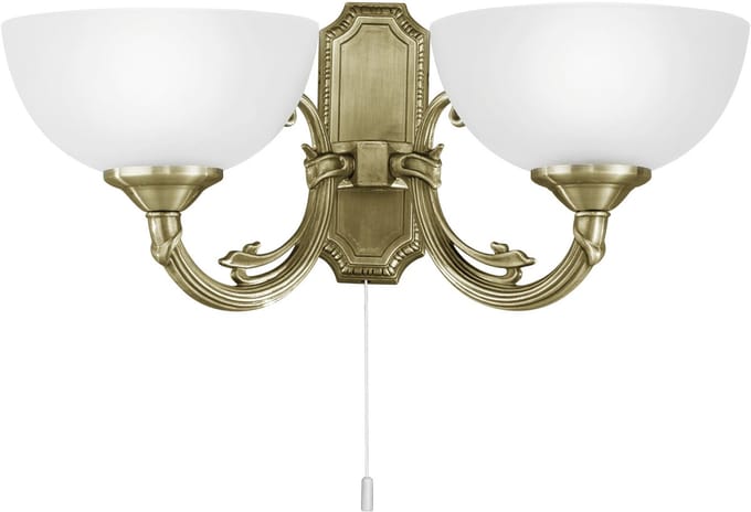 EGLO Savoy - Wandlamp - 2 Lichts - Brons - Wit