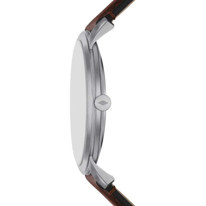 Fossil Minimalist FS6019SET Horloge - Leer - Bruin - Ø 44 mm