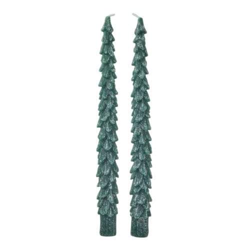 Rice kerst kerstboom kaars, set van 2