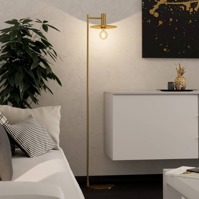 EGLO Escandell Vloerlamp - E27 - 156 cm - Goud - Staal