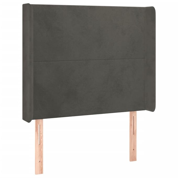 vidaXL - Hoofdbord - LED - 103x16x118/128 - cm - fluweel - donkergrijs