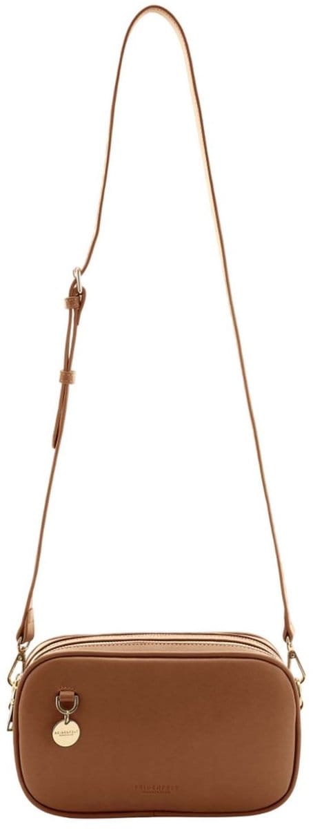 SEIDENFELT MANUFAKTUR schoudertas Nelma Camera Bag Toffee Lichtbruin