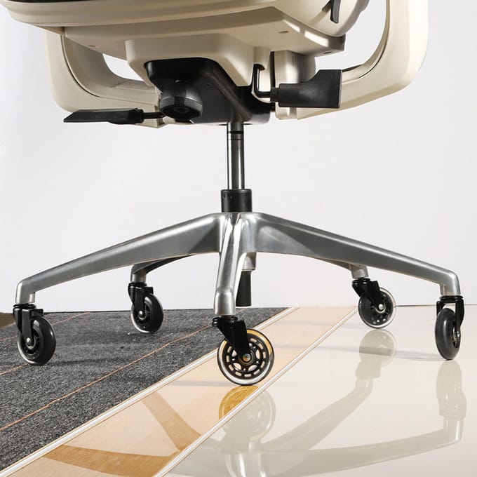 Bureaustoelwielen Vervanging PU Silent Glide Casters 5PCS 3INCH Diameter Breed Universeel Geschikt voor transparant