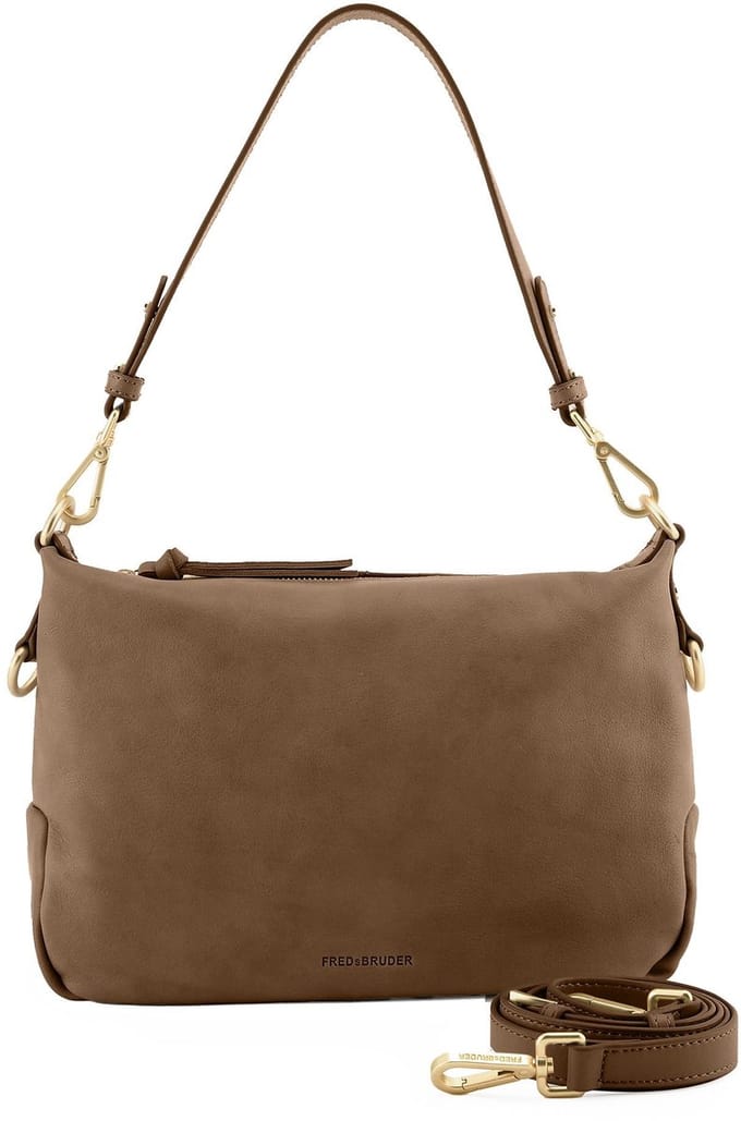FREDsBRUDER Leren schoudertas Just Easy Pochette Khaki Green bruine
