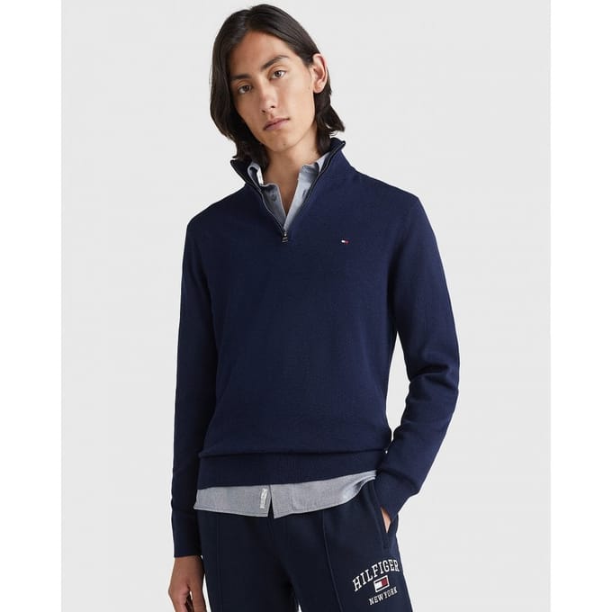 Tommy Hilfiger Half zip pima org ctn cashmere zip moc mw0mw28049/dw5