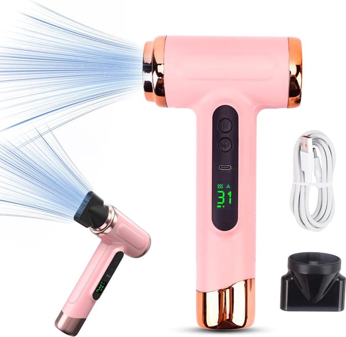 Draadloze Föhn 200 W | Draagbare USB Oplaadbare Föhn | Hot & Cold Wind | Styling | Student | Reizen | Uitgaan | Thuis
