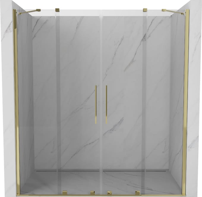 Mexen Velar Duo schuifbare douchedeur 200 , transparant, goud - 871-200-000-02-50