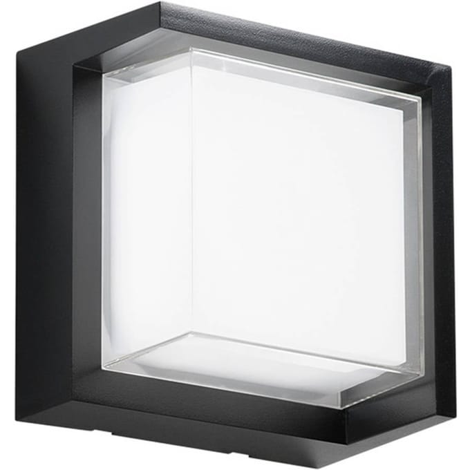 INTEC LED buiten wandlamp BLOCK, zwart, 16 cm kunststof, CCT