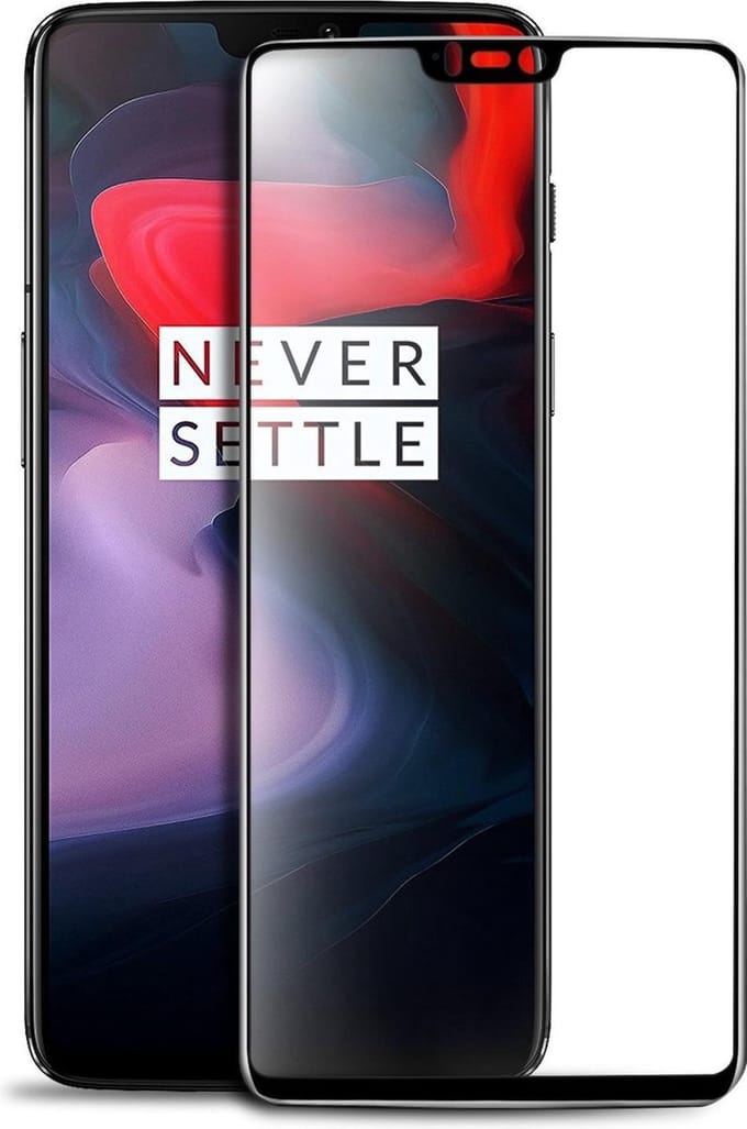 Screenprotector geschikt voor OnePlus 6 Screenprotector Glazen Gehard | Full Cover Volledig Beeld | Tempered Glass - van iCall