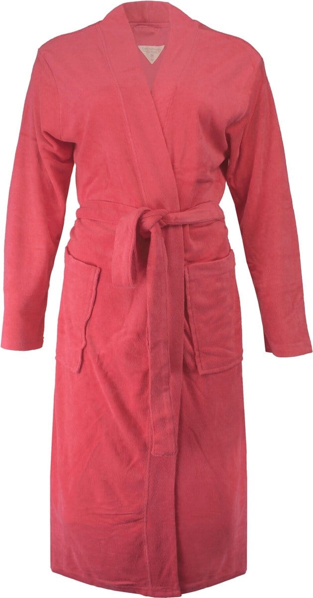 Tenderness Dames Badjas - Badstof - Koraal Rood - Maat M